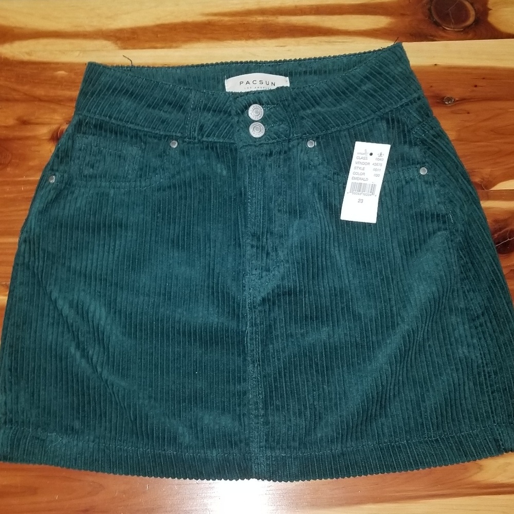 Pacsun Emerald Green Corduroy Skirt